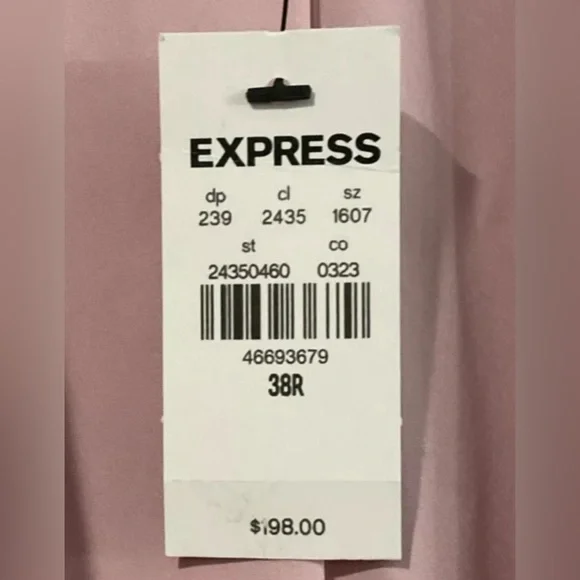 EXPRESS PINK MENS COTTON BLEND SLIM SUIT JACKET STRETCH NWT